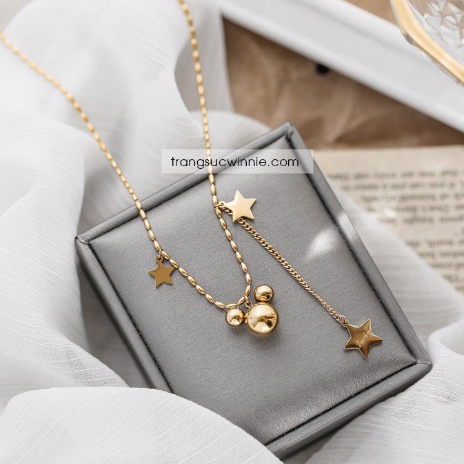 Dây chuyền nữ titan mickey star