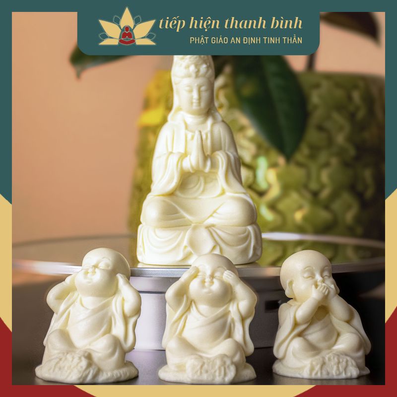 Tượng Phật Bà Quán Thế Âm Bồ Tát Chạm Khắc Cao 13cm