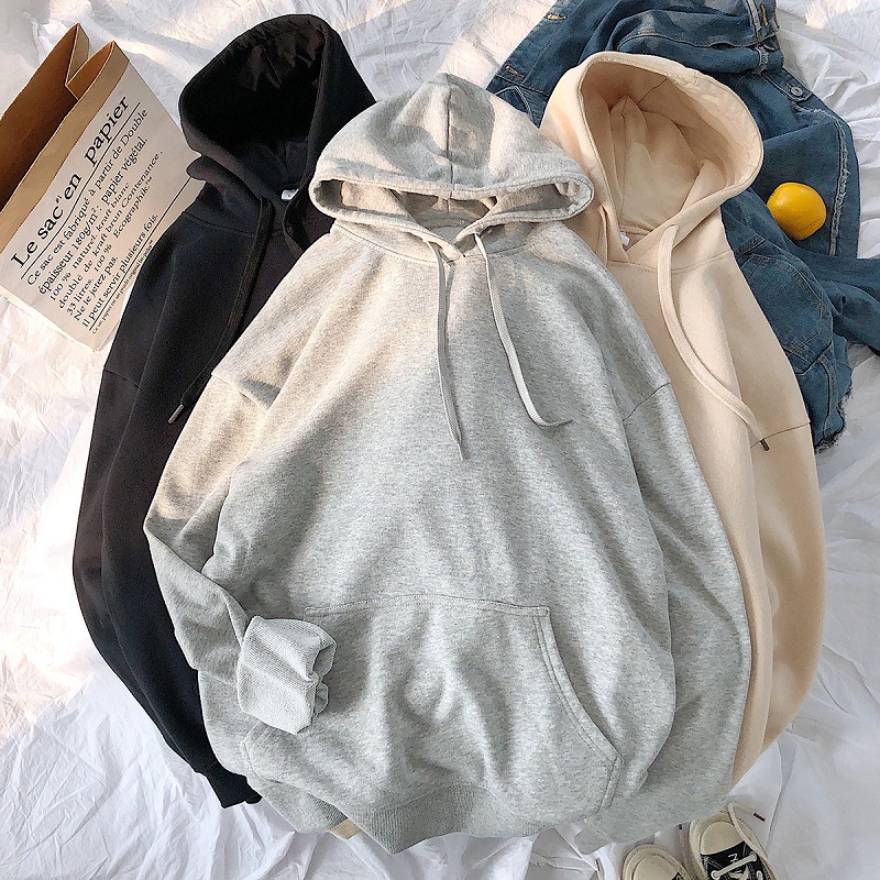 Áo Khoác Hoodie Nhung Màu Trơn Phong Cách Hong Kong Thời Trang Xuân Hè Mới Cho Cặp Đôi TTE333