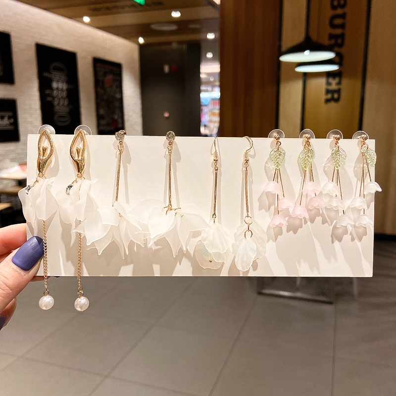 Set hoa tai dáng dài phong cách Hàn Quốc nhiều mẫu tùy chọn