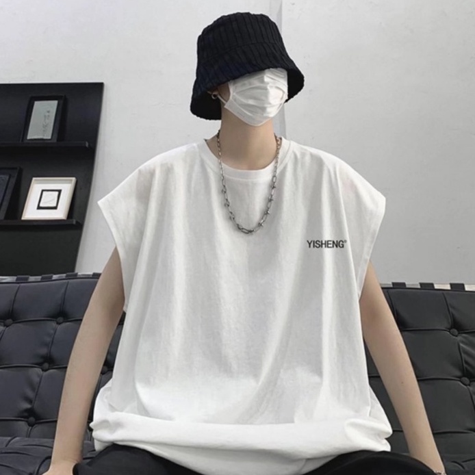 simple bông áo thun cổ tròn Áo Thun Nam Sát Nách In Hình Thời Trang Hàn Quốc unisex bigsize áo thun kiểu nữ áo thun quảng châu