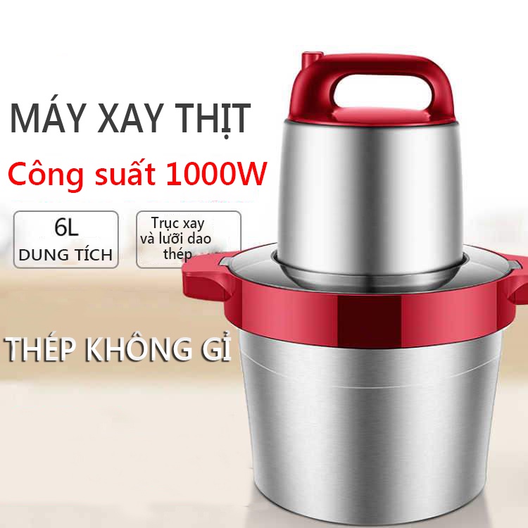 [Mã ELHA22 giảm 6% đơn 300K] Máy xay thịt 6 Lít máy xay rau củ thịt inox thép không gỉ Máy xay Nồi xay FU66R* shopbenbo