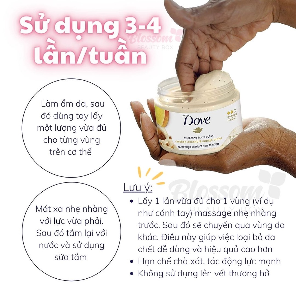Tẩy da chết body Dove polish 298g Hàng Mỹ