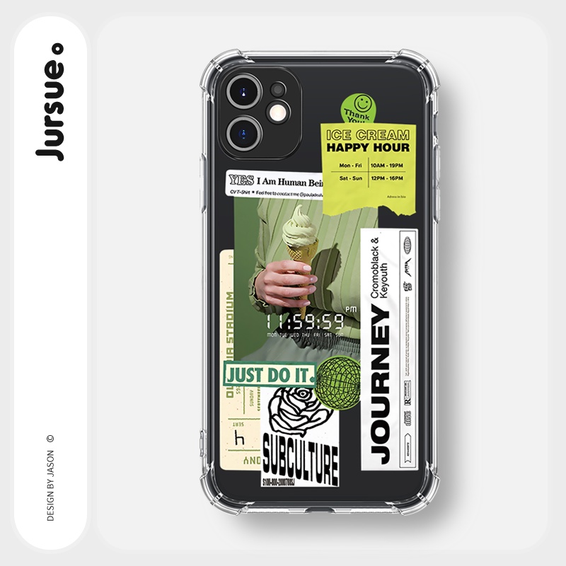 Ốp lưng JURSUE chống sốc mềm hình dễ thương đẹp cho iPhone 13 12 11 Pro Max SE 2020 X XR XS ip 8 7 6 6S Plus kute Y90