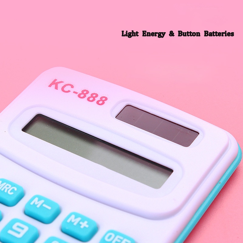 1 Máy Tính Mini Cầm Tay Họa Tiết Hoạt Hình Màu Sắc Ngẫu Nhiên Cho Học Sinh