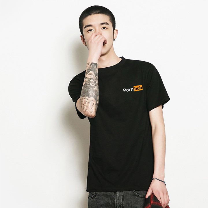 Áo Thun in hình PornHub tay ngắn không cổ