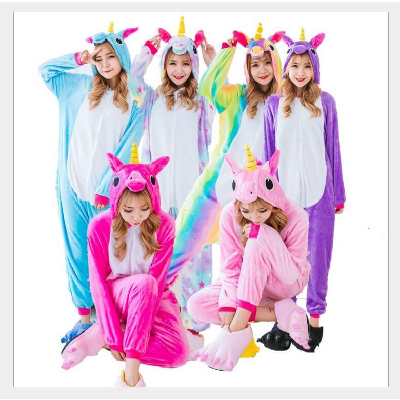 Bộ Đồ Thú Unicorn Rainbow Kỳ Lân Cầu Vồng Chất Nhung Mềm Mịn | BigBuy360 - bigbuy360.vn