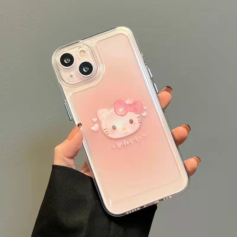 Ốp Điện Thoại HELLO KITTY Cạnh Mềm Chống Sốc Chống Rơi Cho iPhone 11 13 12 X XS Pro Max XR 12 13 Mini