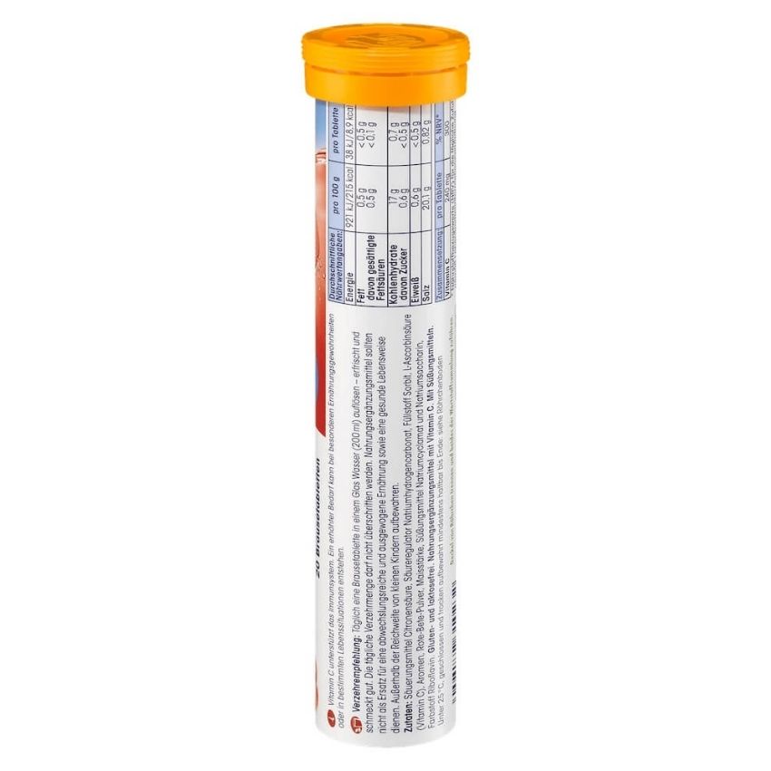Viên sủi Vitamin C Mivolis Đức Hương cam giúp nâng cao sức đề kháng, tăng cường hệ miễn dịch tự nhiên hộp 20 viên