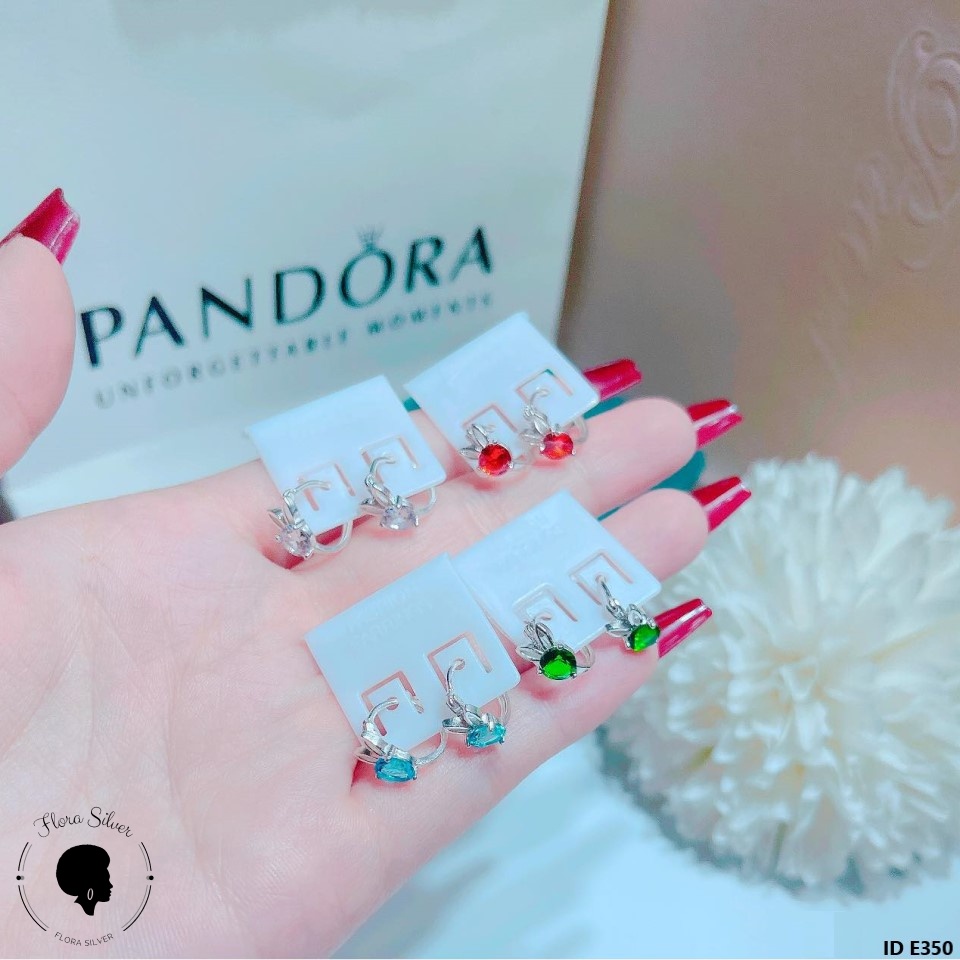 Bông tai bạc cho bé hình thỏ FLORA E350