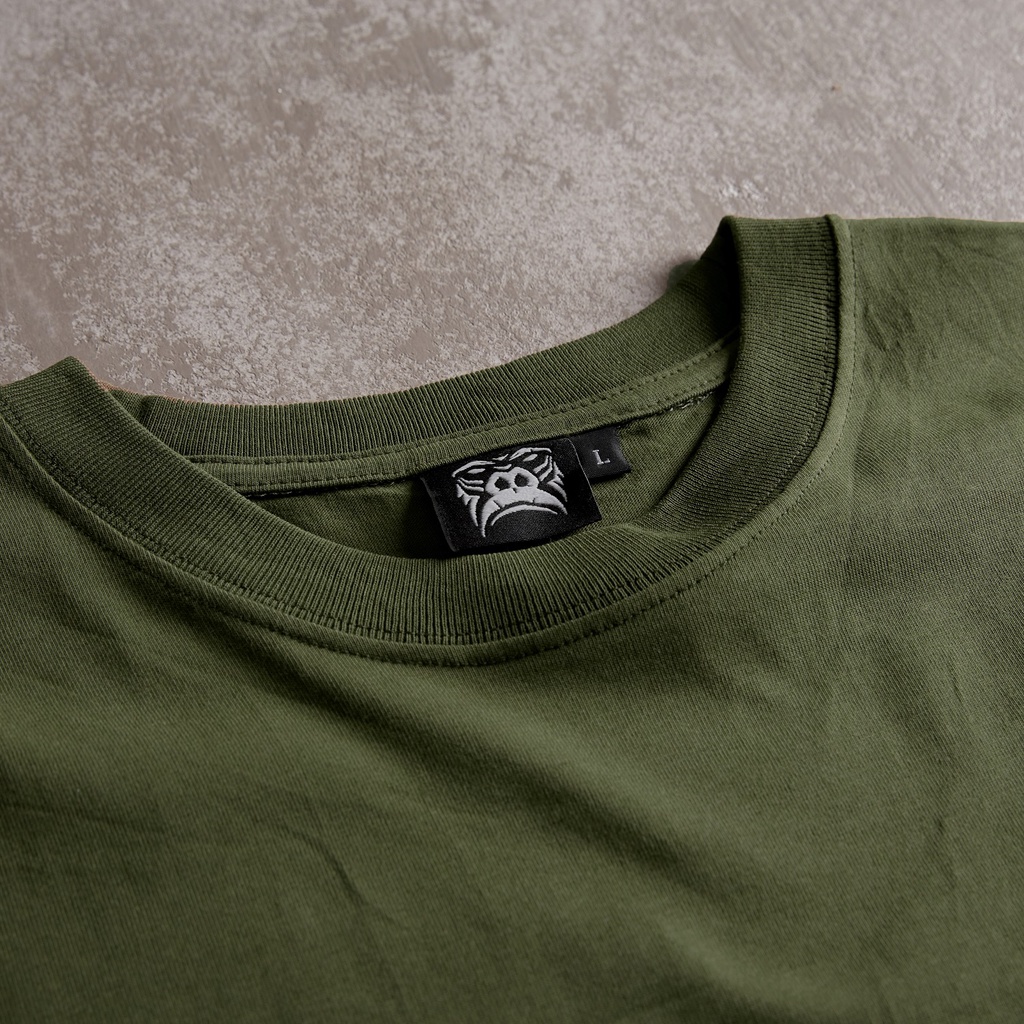 Áo Thun Trơn Gori Basic Tee | Form Rộng Tay Ngắn Xanh Rêu.