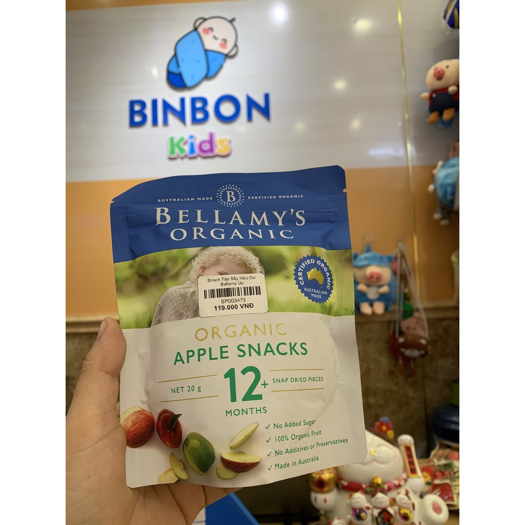 Snack Bellamy's Organic Táo Sấy 20g