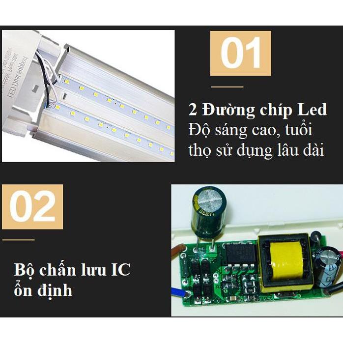 Bộ 20 đèn tuýp led bán nguyệt trắng 120cm 36w.