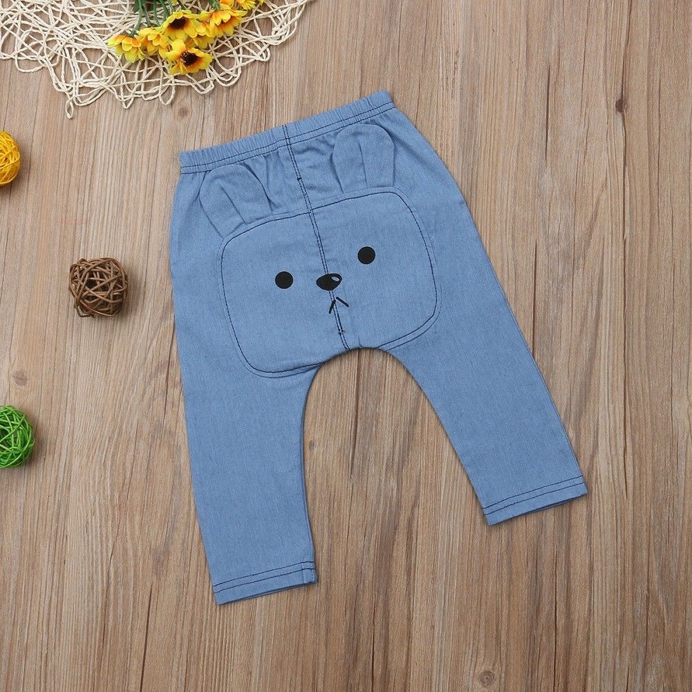 Quần denim in hình động vật đáng yêu cho bé