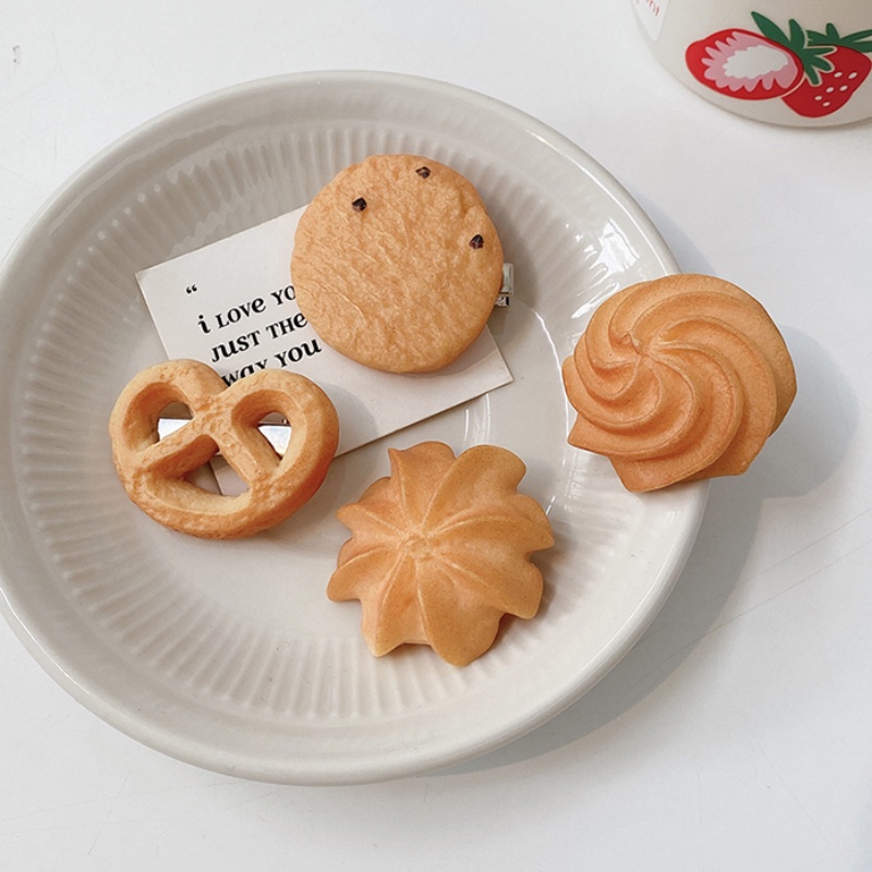 Kẹp tóc thiết kế hình bánh quy độc đáo vui nhộn phong cách Hàn Quốc mới