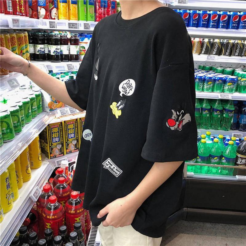 Áo thun nữ cổ tròn thêu hoa thời trang mùa hè