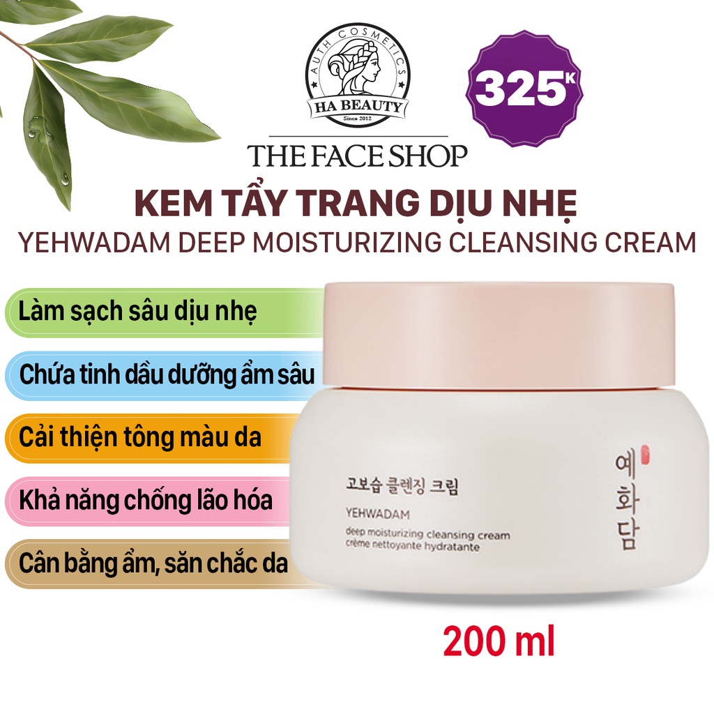 Kem tẩy trang dưỡng ẩm sạch sâu dịu nhẹ cho da nhạy cảm The Face Shop Yehwadam Deep Moisturizing Cleansing Cream 200ml