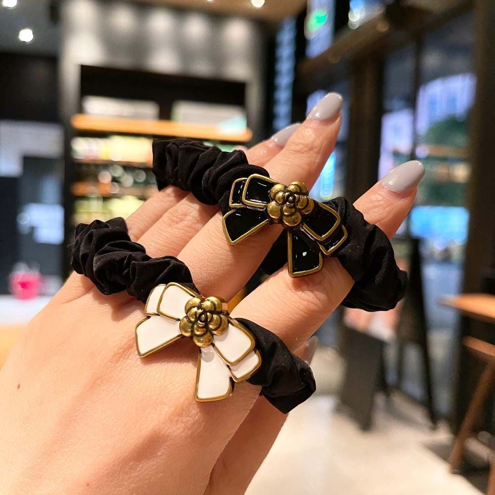 Dây buộc tóc phối hoa phong cách Hàn Quốc thời trang dành cho nữ