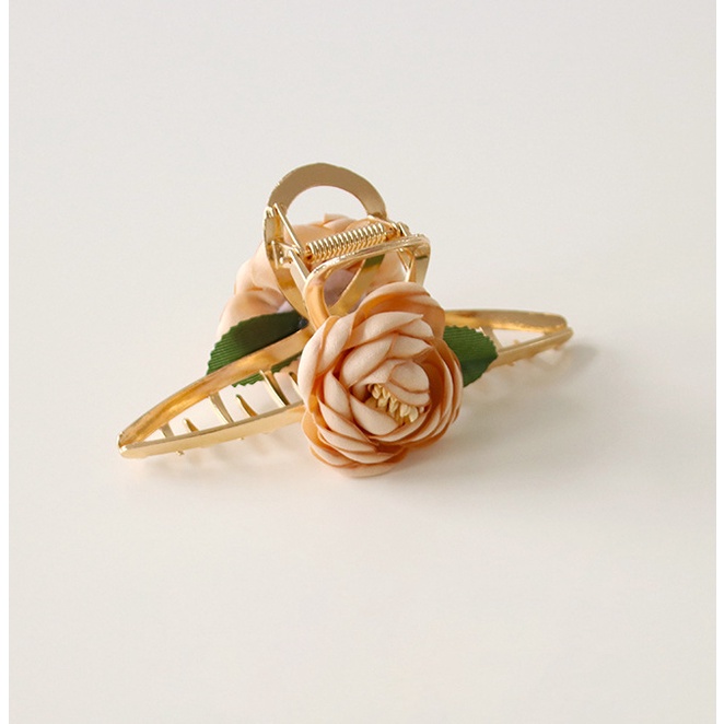 Kẹp tóc càng cua hoa hồng lưới vải sang trọng cho nữ K99