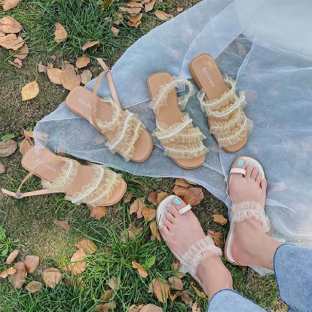 Sandal ren xỏ ngón và quai