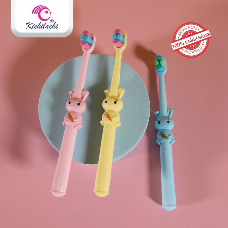 Bàn chải đánh răng cho bé lông tơ siêu mềm Kichilachi cho bé từ 3-7 tuổi