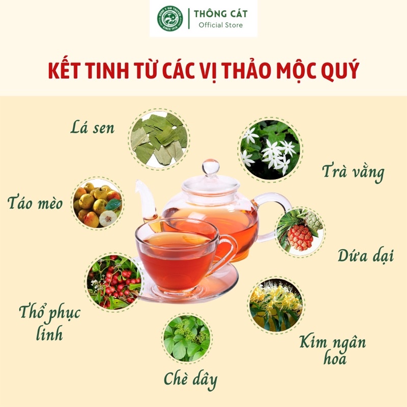 Trà Vằng Lá Sen Đông Y Gia Truyền Thông Cát [DÙNG THỬ]_Trà thảo mộc Detox giảm cân, giảm mỡ bụng và đùi an toàn, lợi sữa