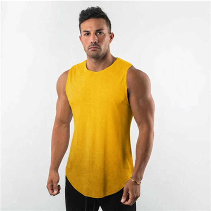 Mew Brand Fashion Workout Mesh Quick dry Tank Top Men Musculation Gym Clothing Bodybuilding Singlets Sleeveless Fitness Vest