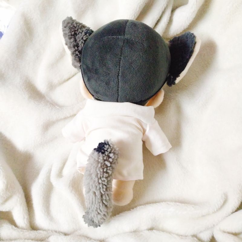 Phụ Kiện Đuôi Ghim Giả Xám Đốm Đen Cho Doll 20cm