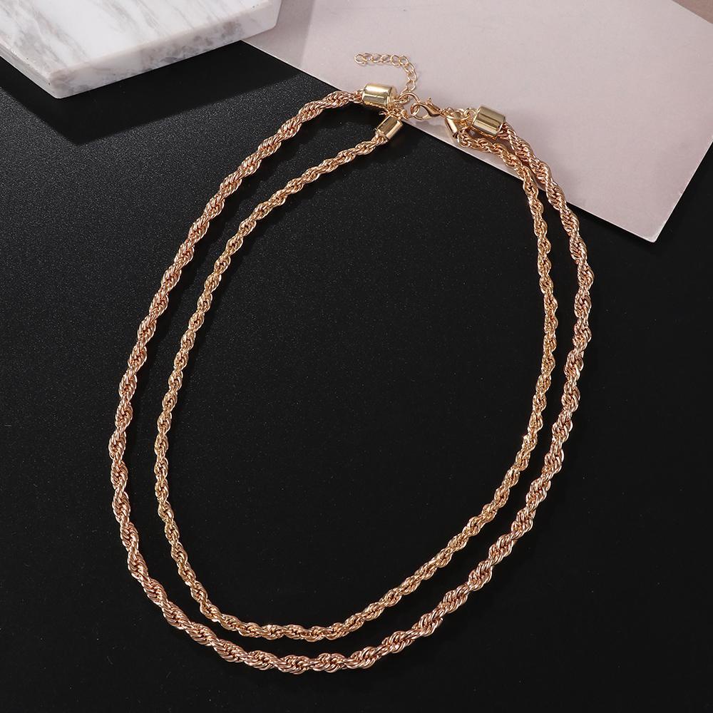 Vòng cổ Dạng Xoắn Bằng Thép Không Gỉ Cho Nam &amp; Nữ