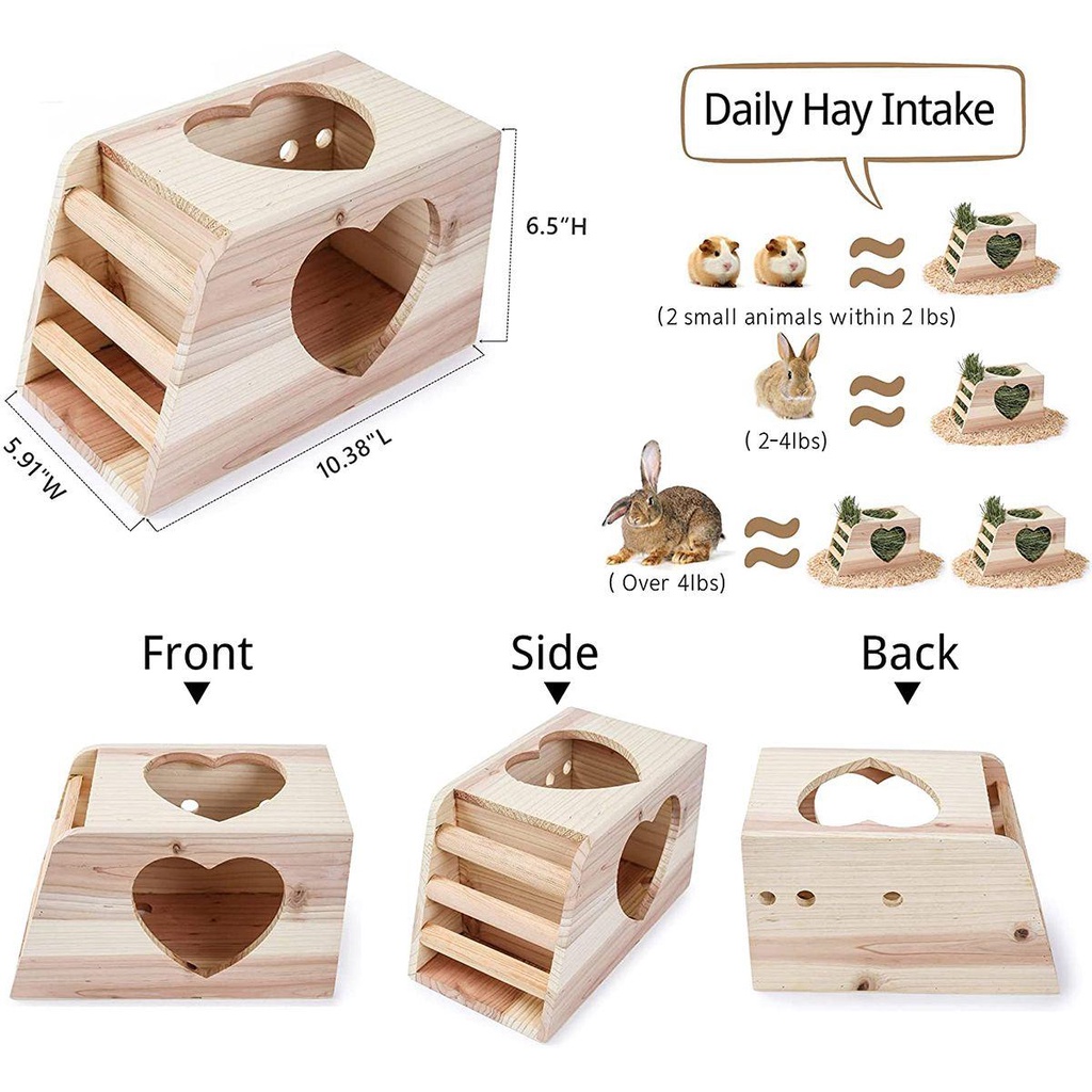 Nickolas Giá Đỡ Cỏ / Thỏ / Heo / Thỏ Bằng Gỗ Đa Năng Có Thể Gắn Tường