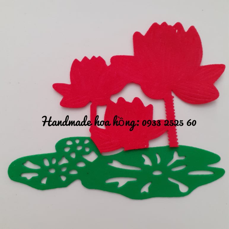 Set 4 hoa sen bằng xốp, 11x9.2cm - Hình trang trí thiệp, scrapbook, bookmark - Nguyên liệu handmade - thủ công mầm non..