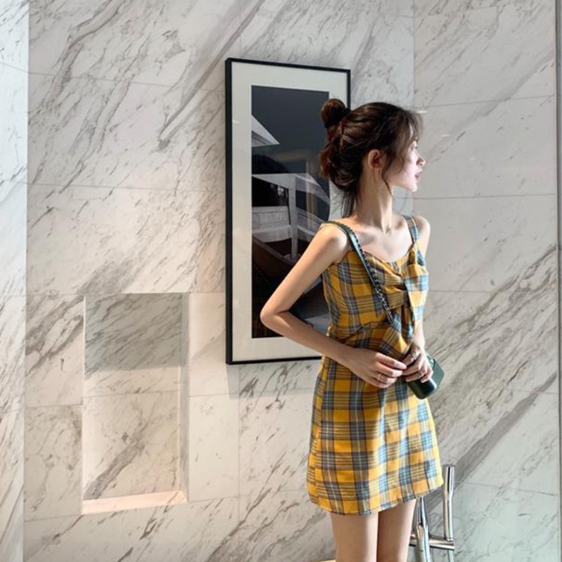 Đầm PERTY dáng ôm in sọc caro thời trang cao cấp cho nữ