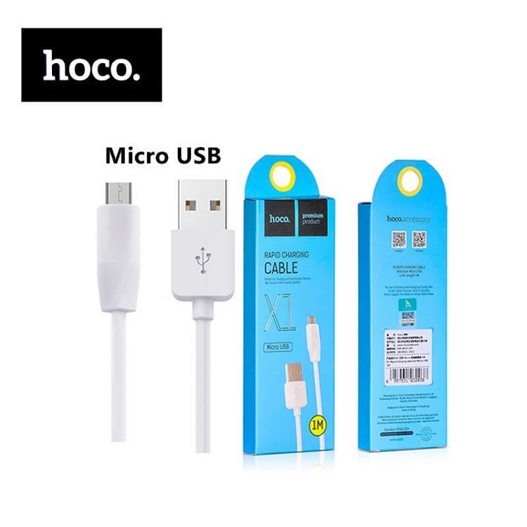 CÁP SẠC NHANH HOCO X1 MICRO SAMSUNG DÂY TRẮNG TRƠN DÀI 1M, 2M - CHÍNH HÃNG