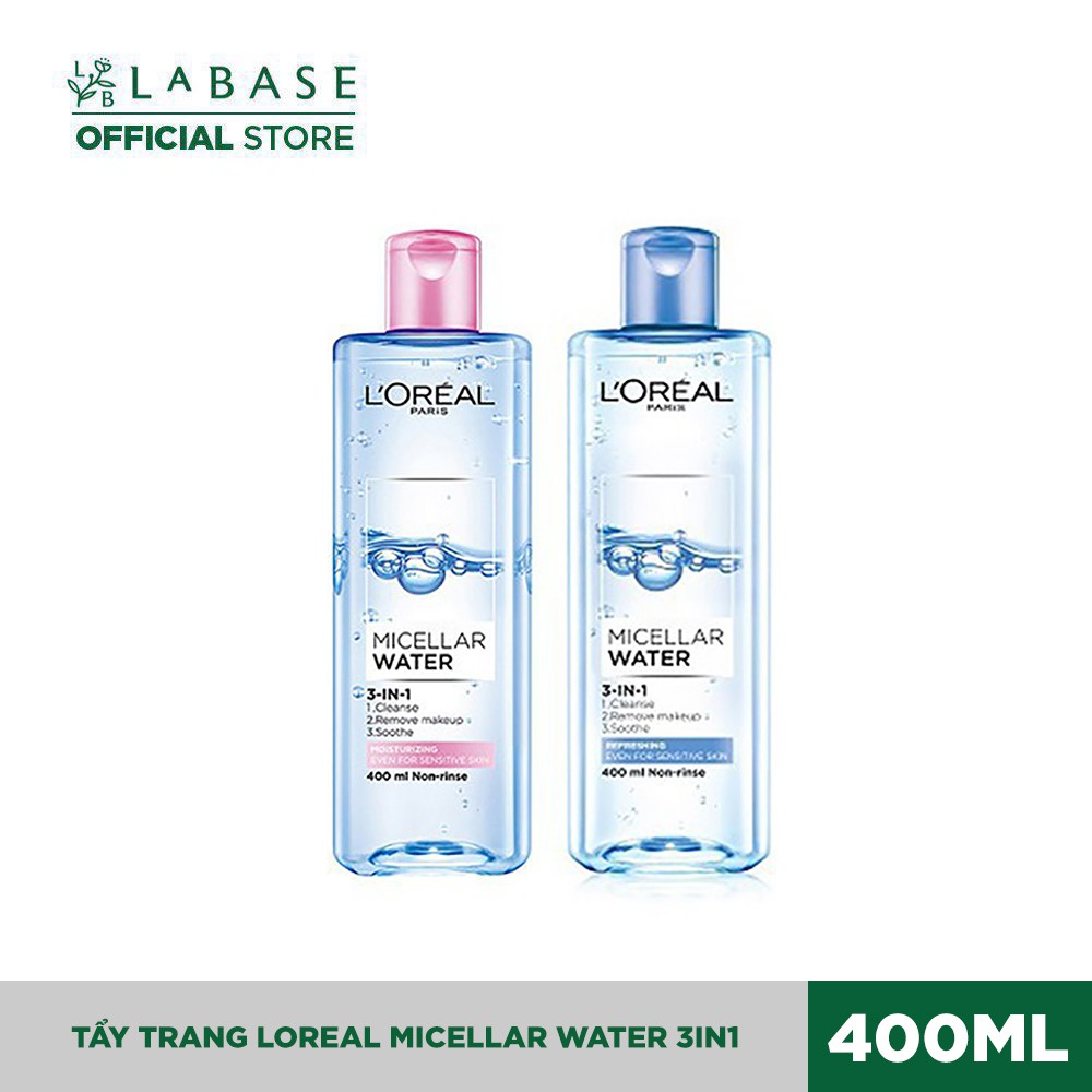 Nước tẩy trang Loreal Micellar Water 3in1 chai 400ml