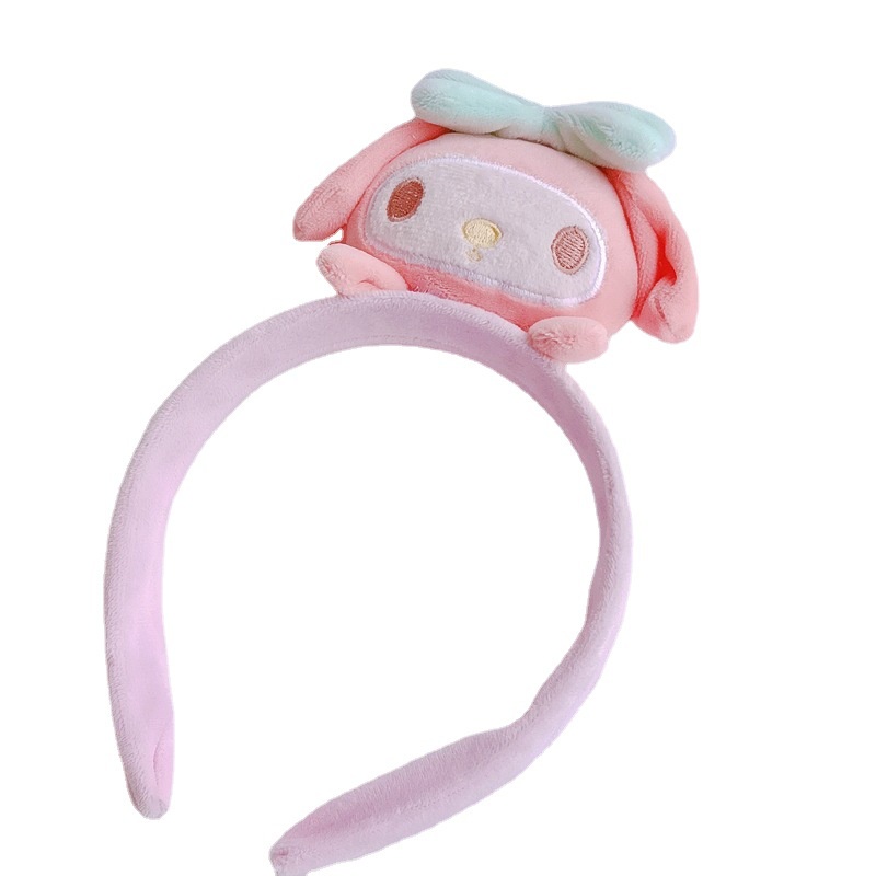 DISNEY Ag Băng Đô Trang Điểm / Trang Điểm Bằng Vải Bông Họa Tiết Hoạt Hình melody kuromi Cinnamon Stellalou Dễ Thương Dành Cho Bạn Nữ