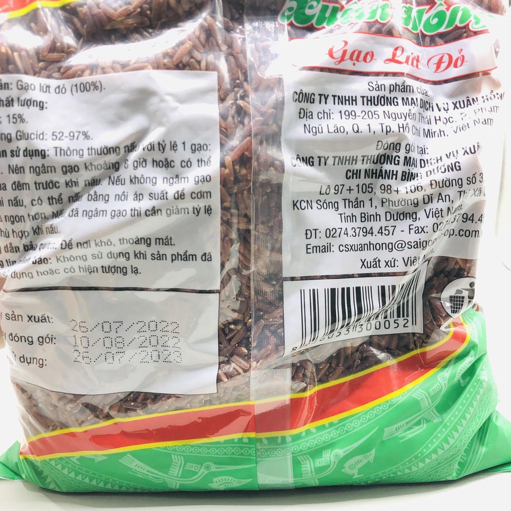 Gạo lứt gạo lứt dẻo đỏ gạo lức Xuân Hồng 1kg