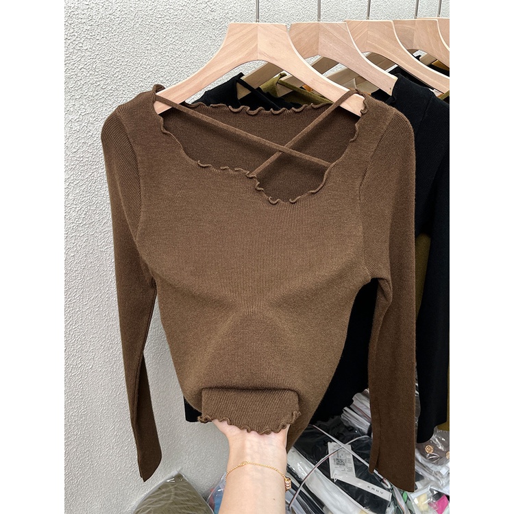 Áo sweater Dệt Kim Thiết Kế Bất Đối Xứng Thời Trang Xuân Thu Cho Nữ
