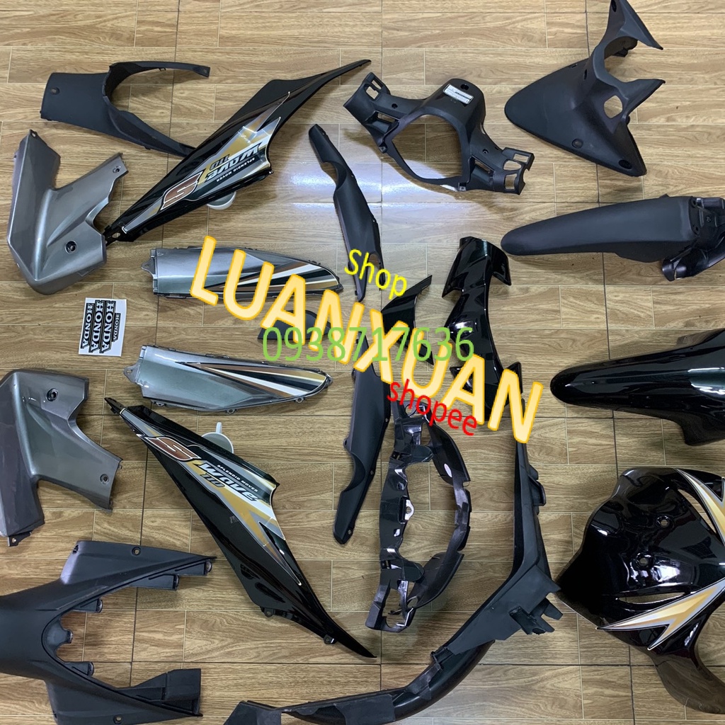 Bộ dàn áo xe WAVE S110 - RS110 màu ĐEN, nhựa ABS nguyên sinh