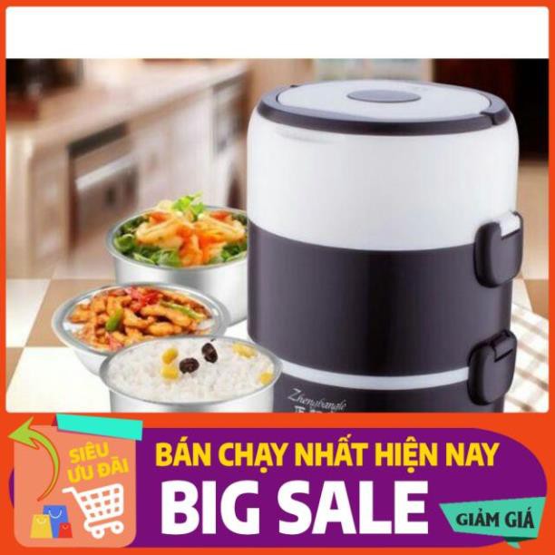 [GIẢM GIÁ SIÊU SỐC] Hộp đựng cơm giữ nhiệt cắm điện inox 3 tầng