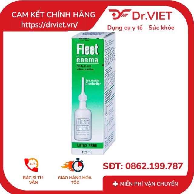 Dung dịch bơm Fleet Enema chai 133ml - Dung dịch hạn chế bệnh táo bón không thường xuyên, làm sạch ruột