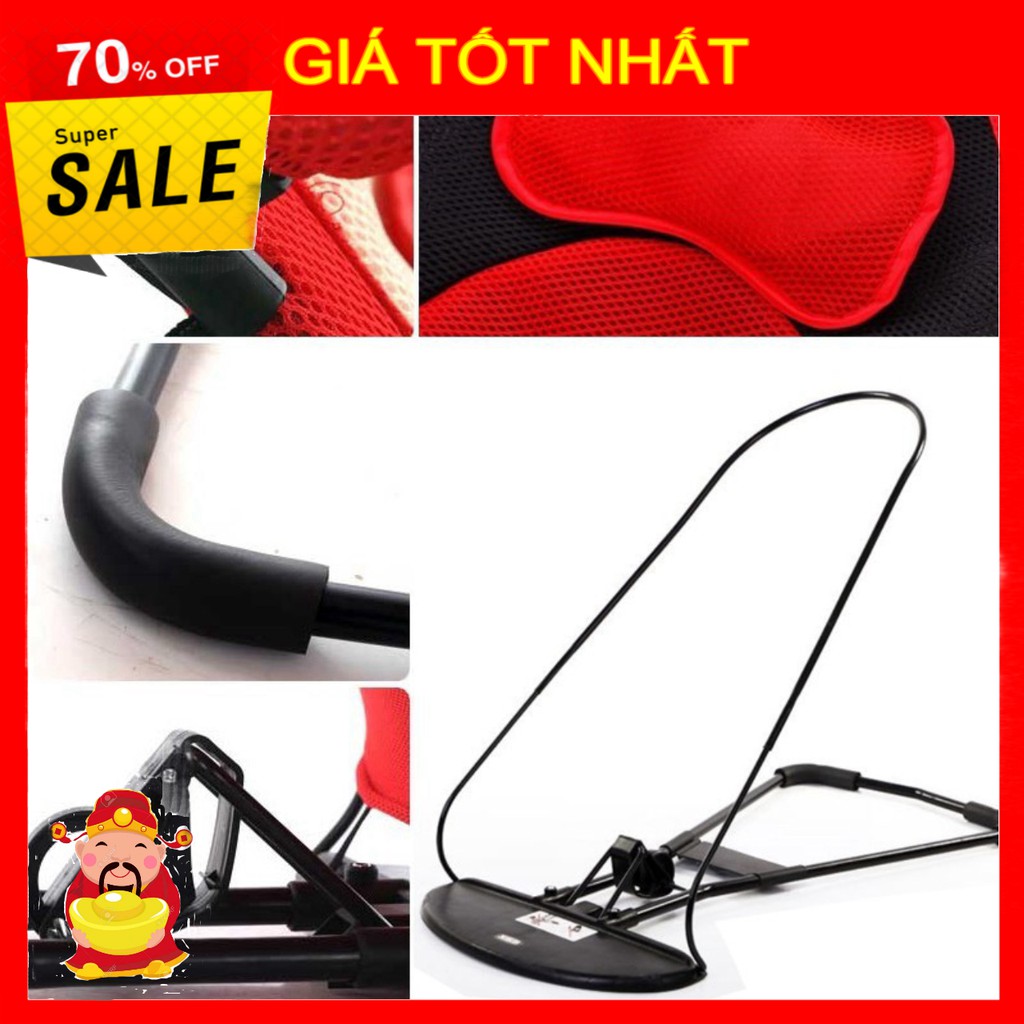 Ghế nhún tạo rung lưới thoáng khí gối đầu - ghế rung nhún đa năng cho bé nằm chơi ngủ uống sữa1079