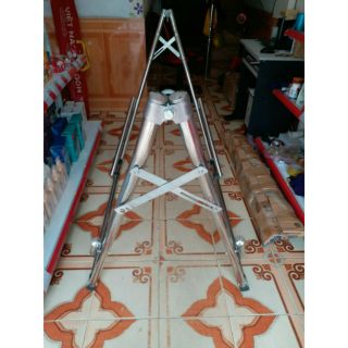 Võng xếp inox sáng bóng (khung tròn)