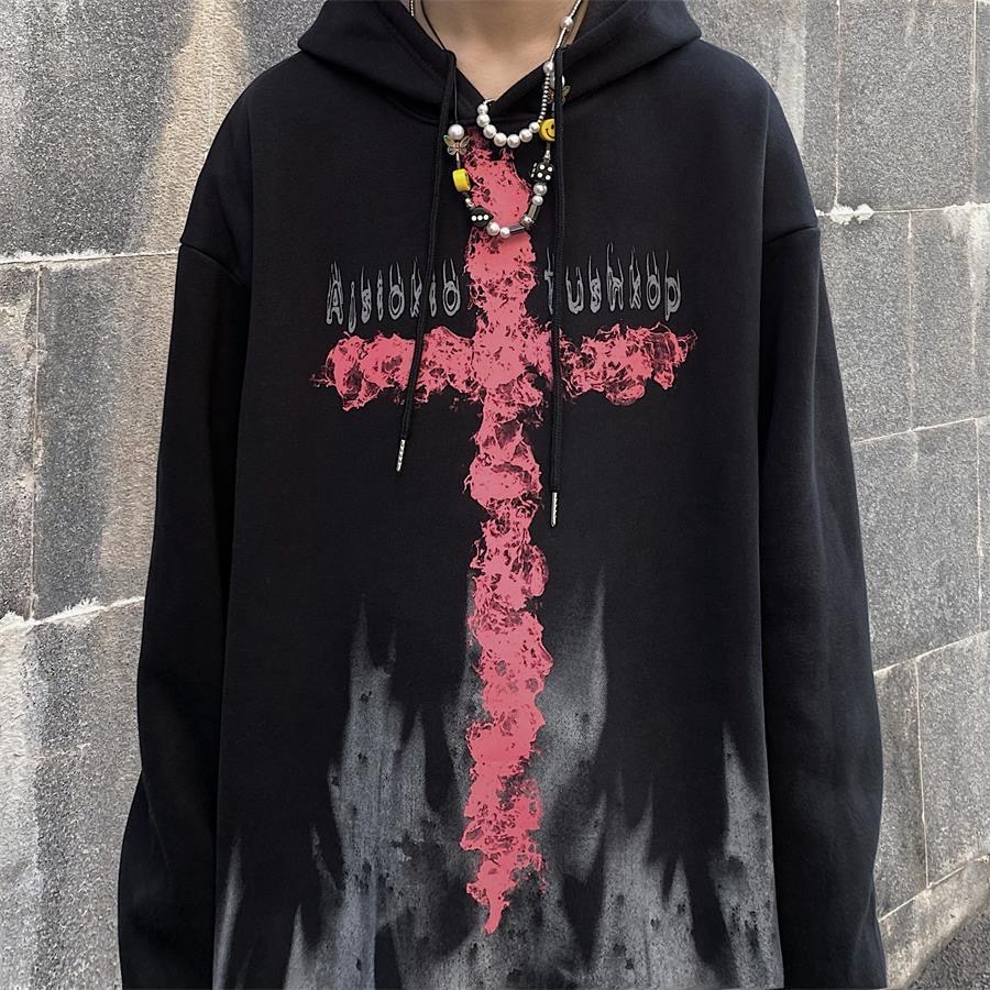 Áo Sweater Dày Tay Dài In Chữ Thập Thời Trang Thu Đông 2023 Cho Nam Và Nữ