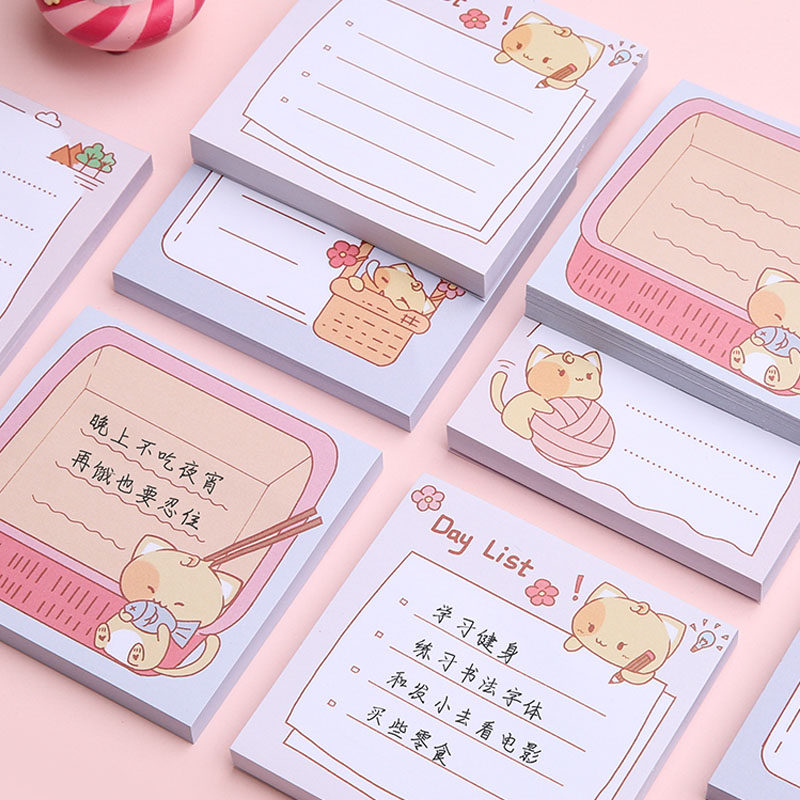 Set 80 Giấy Ghi Chú Hình Mèo Xinh Xắn Đáng Yêu