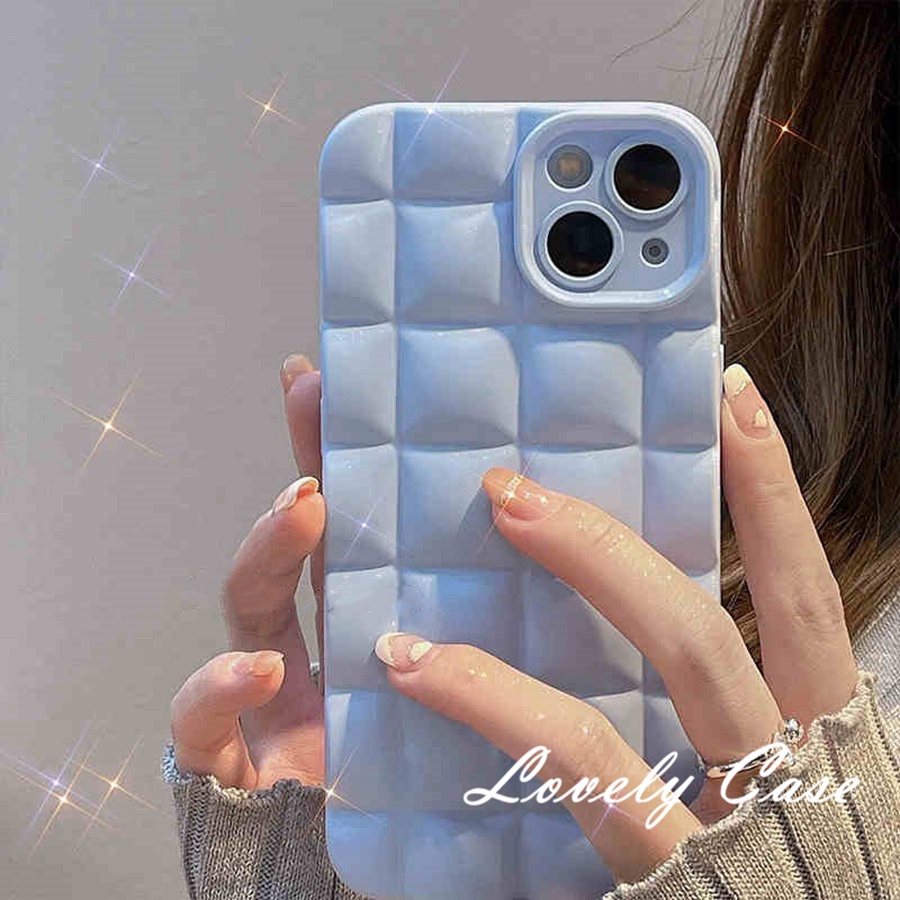 IPhone 14 13 12 11 Pro Max SE 2020 X Xr Xs Max 8 7 PlusỐp Điện Thoại Ba Chiều Màu Trắng Và Xanh Dương Cho