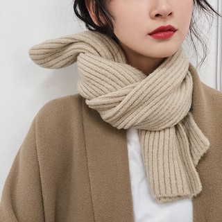 Khăn Choàng Cổ Bằng Len Màu Trơn Dễ Thương Dành Cho Nữ