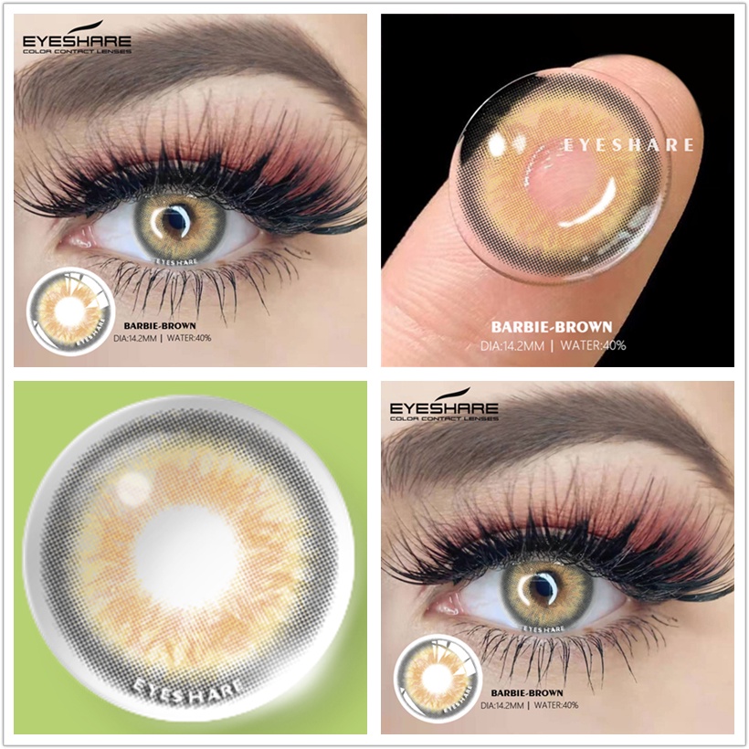 2 Kính Áp Tròng Màu Xanh Tự Nhiên Cho Mắt