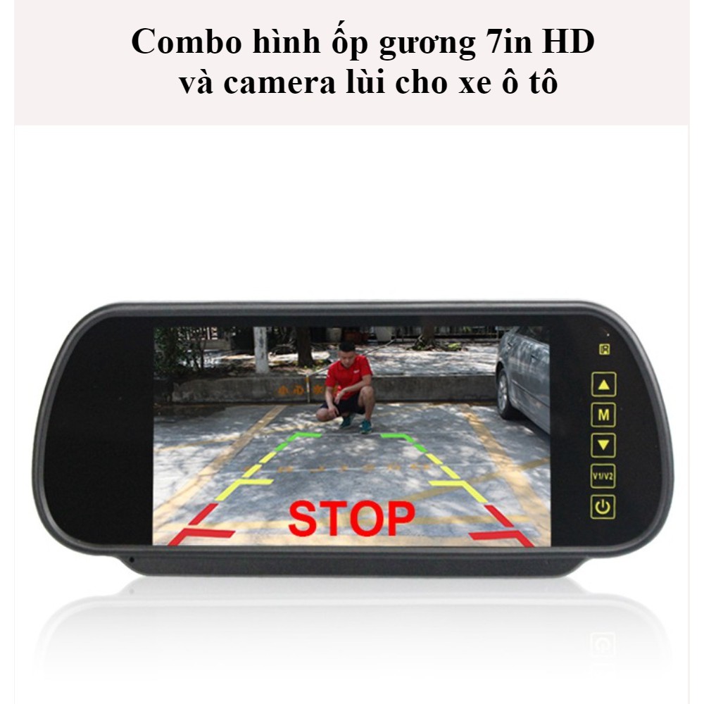Màn hình ốp gương 7in HD MP5  cho xe ô tô có cổng USB nhạc và BLUETOOTH nghe nhạc