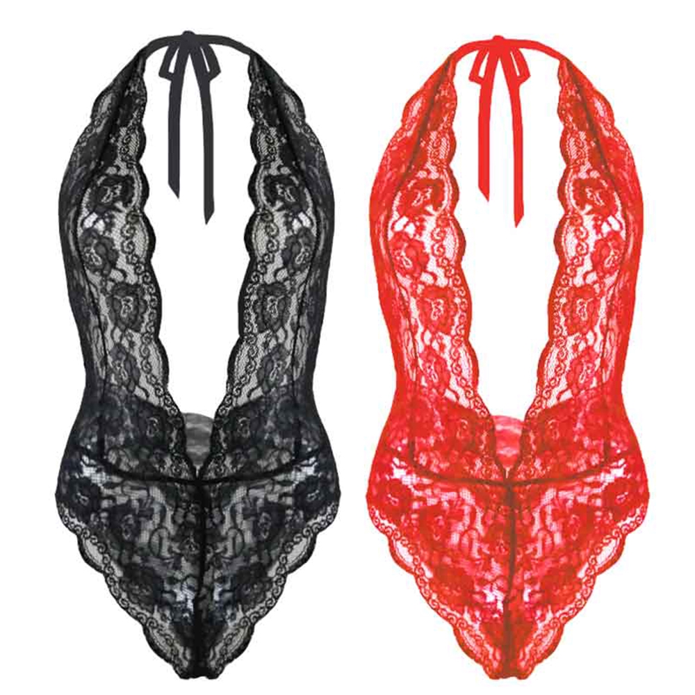 Bộ đồ ngủ áo liền quần họa tiết ren xuyên thấu siêu quyến rũ cho nữ | BigBuy360 - bigbuy360.vn