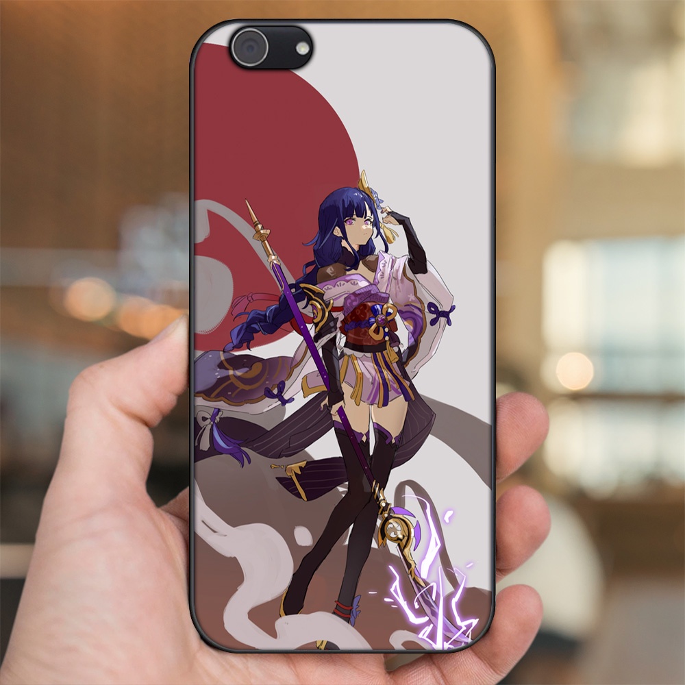 Ốp lưng Vivo Y53, Y69, Y71, Y81, Y83 viền đen in hình Raiden Shogun Genshin Impact